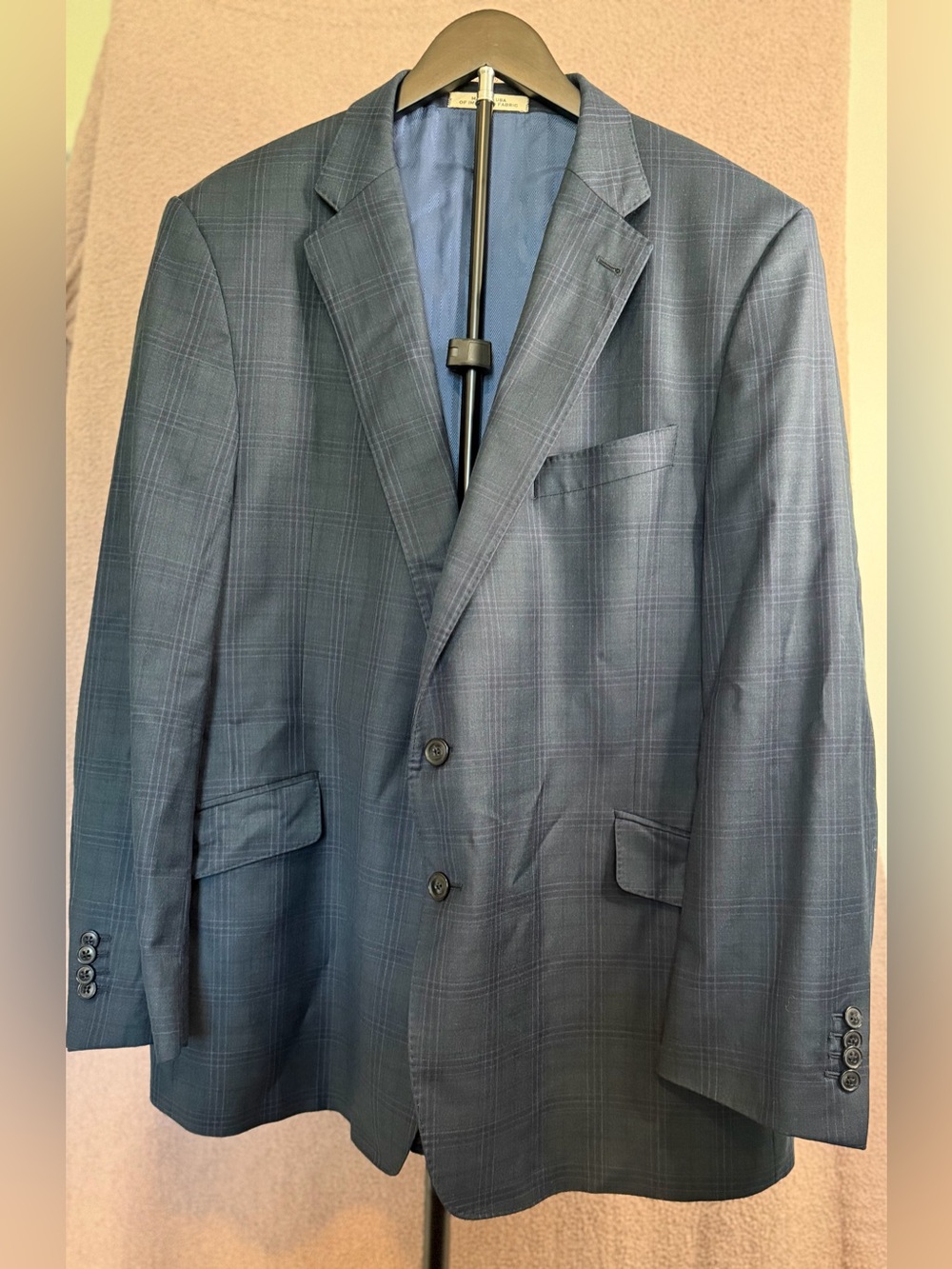 Joseph Abboud REDA Super 130s Wool Blue Plaid Men’s Blazer Sport Coat